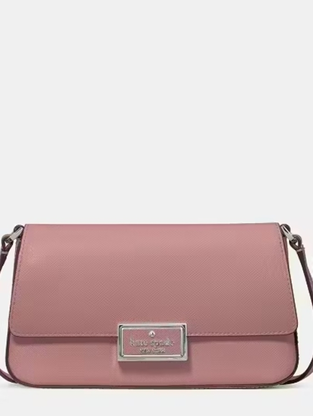kate spade Pink Leather Crossbody Bag, Reegan Mini Flap Crossbody, Dusk Rose NWT